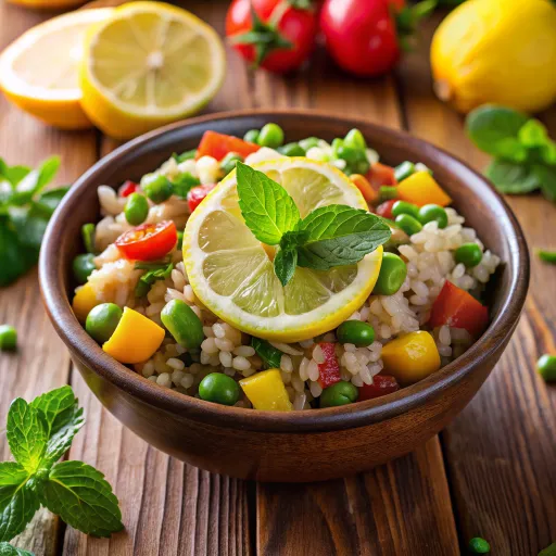 लाइम एंड मिंट ब्राउन राइस प्याला